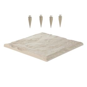 Garden Stepping Stones, 4Pcs 15.5 x 15.5 in, Decorative Stepping Stones with Stakes, Weather-Resistant Plastic Pathway Pavers, Smooth Surface