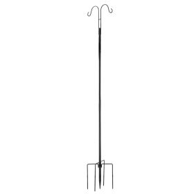 Double Shepherds Hooks for Outdoor, 8 Pack 60 Inch Heavy Duty Bird Feeder Pole, 3/4 Inch Thick Garden Hooks for Hanging Hummingbird Feeder
