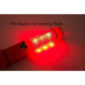 Red&Yellow Multi-functional Car Safety Hammer With Flashlight (Option: Red1)